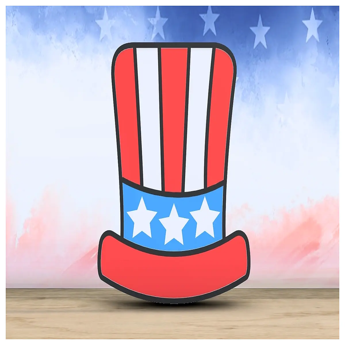 usa flag top hat layered patriotic art decor for july 4th independence day party supplies and american theme costumes
