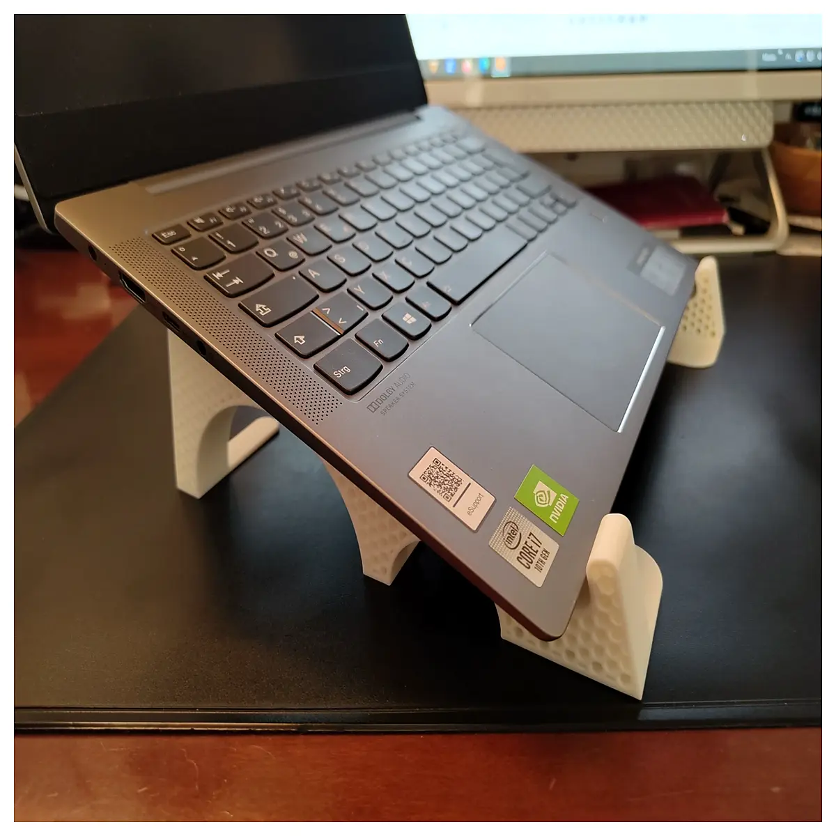 laptop riser for desk ergonomic aluminum portable adjustable notebook holder cooling pad office work from home accessories