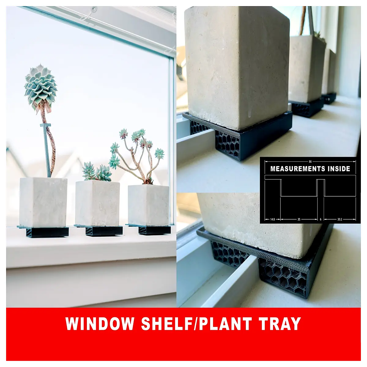 Window Sill Plant Stand Shelf Bracket Holder Organizer for Potted Plants Modern Decor Indoor Outdoor