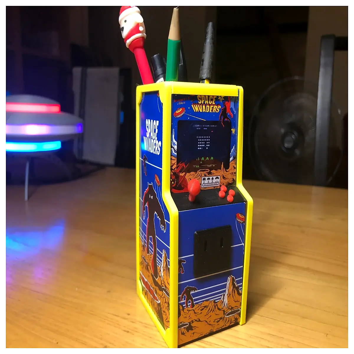 Arcade Cabinet Pen Holder Replaceable Panel Game Cabinet Accessories Game Stand Desktop Support Gaming Equipment Holder