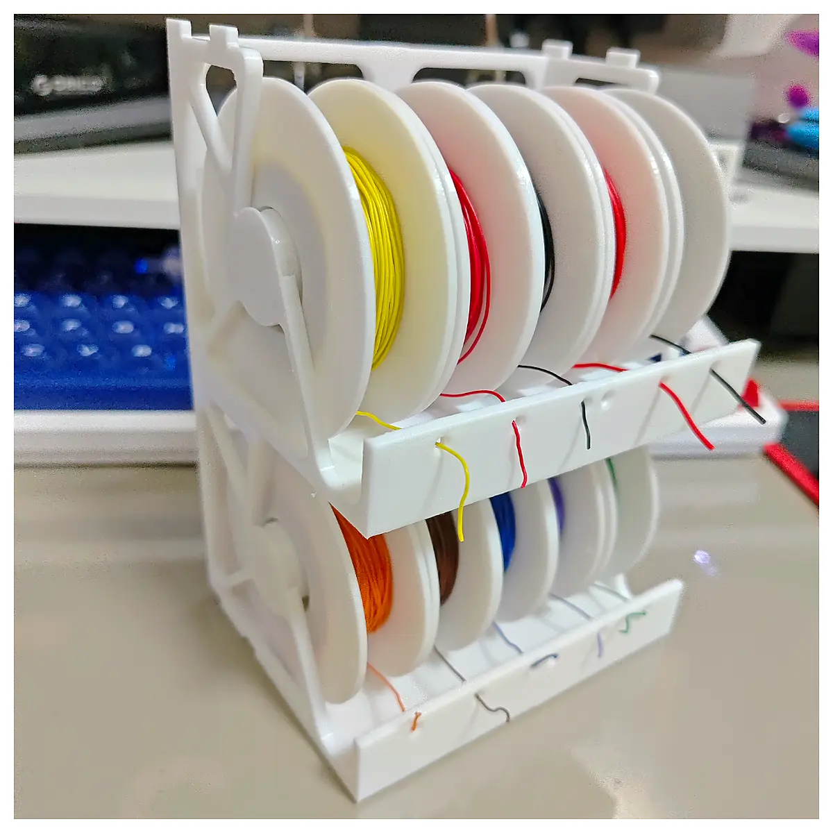 Stackable Wire Racks Wire Spools Cable Management Storage Solutions Electronics Accessories Desk Organizer