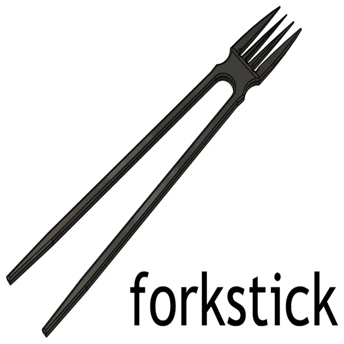 hybrid fork chopsticks combo utensil set for noodles soup and salad eating tool