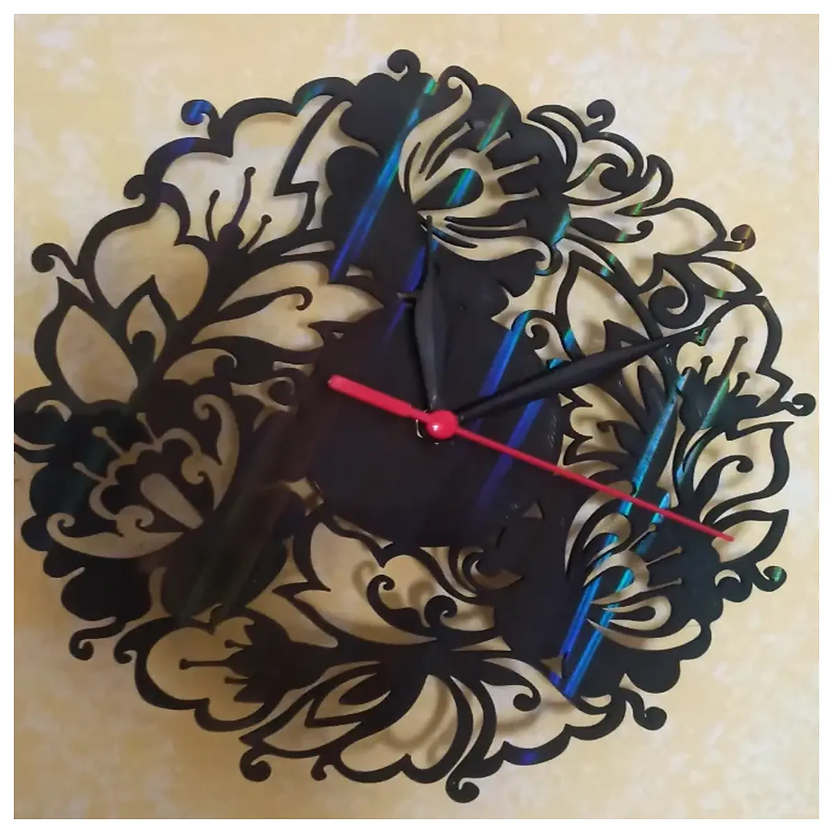 flower wall clock silent quartz home decor living room bedroom large floral design modern vintage accent piece