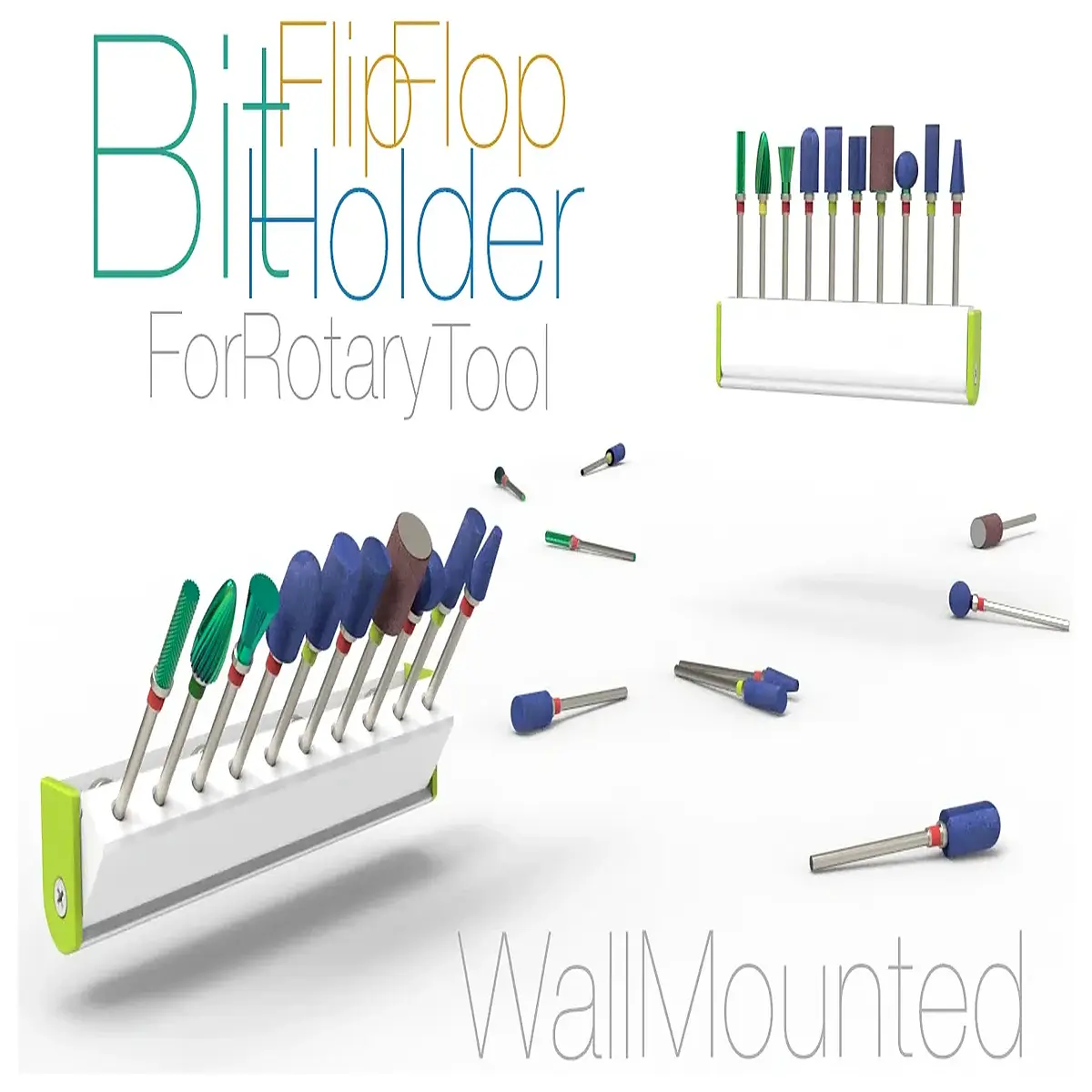 wall mounted drill bit holder organizer rack storage box for workshop garage tools