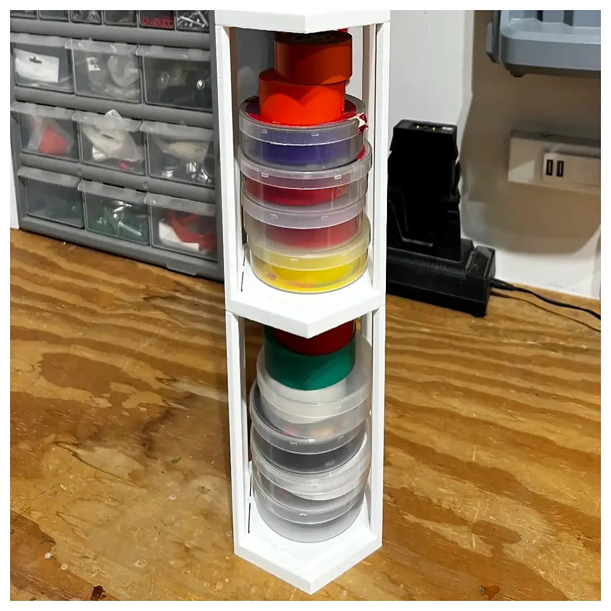 magnetic tape storage organizer for reels cable management system for audio archives desktop reel to reel holder vintage media library