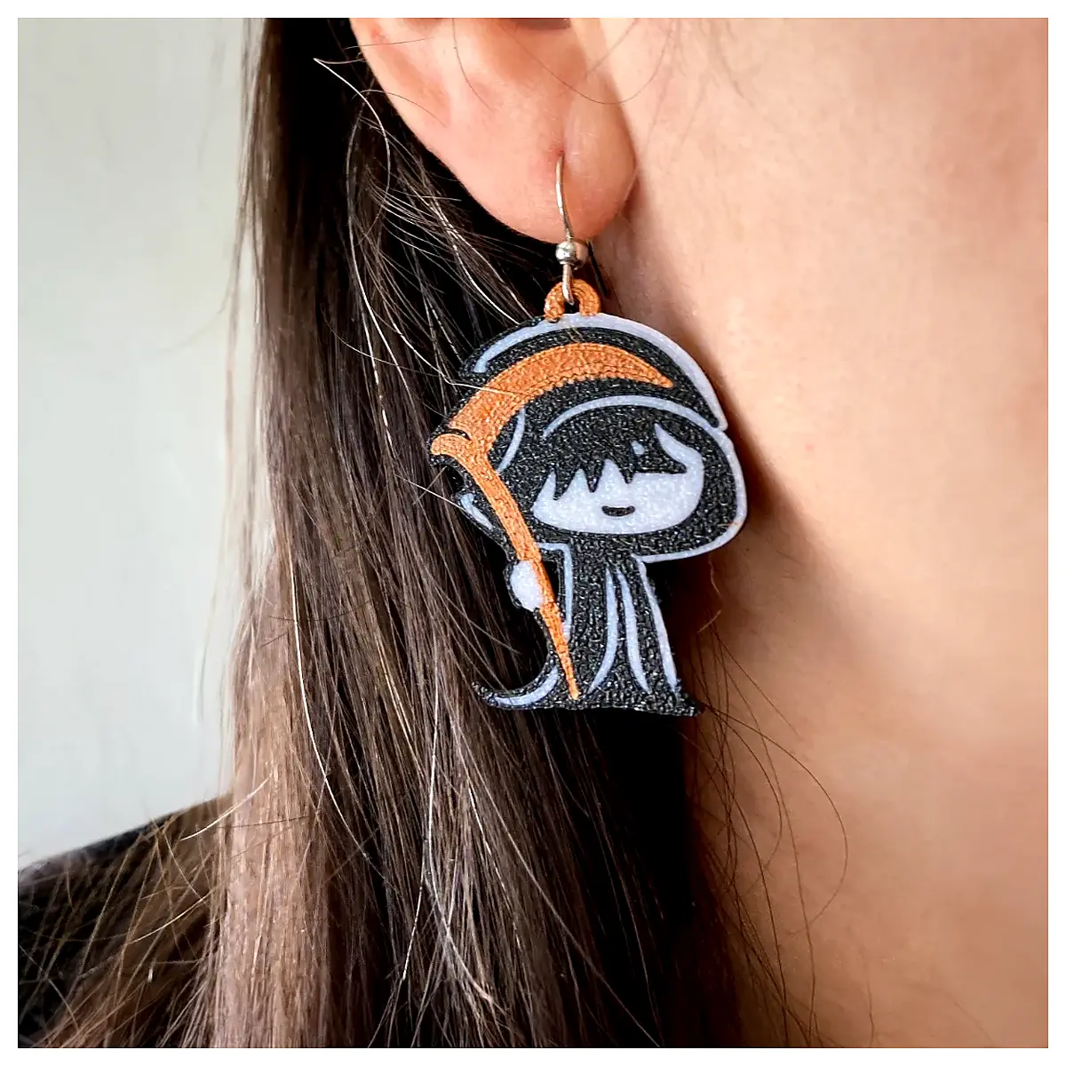 Death Earrings Skull Jewelry for Women Gothic Black Skeleton Pendant Death Theme Accessories Cosplay Memorial Gift