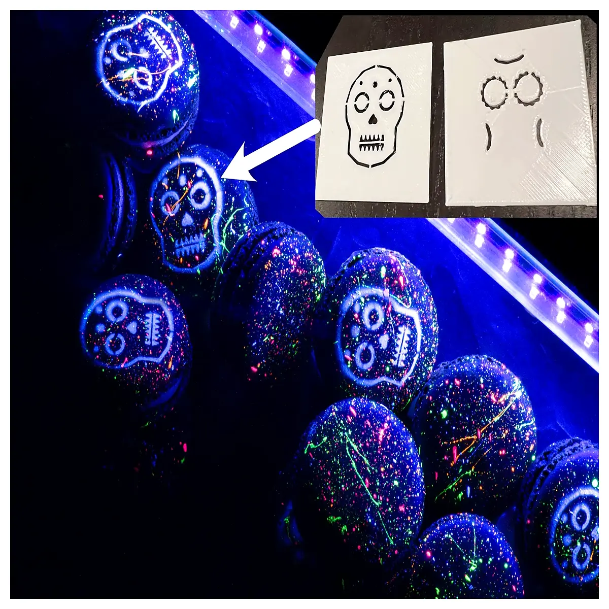 sugar skull stencil airbrush template for halloween face painting and cake decorating