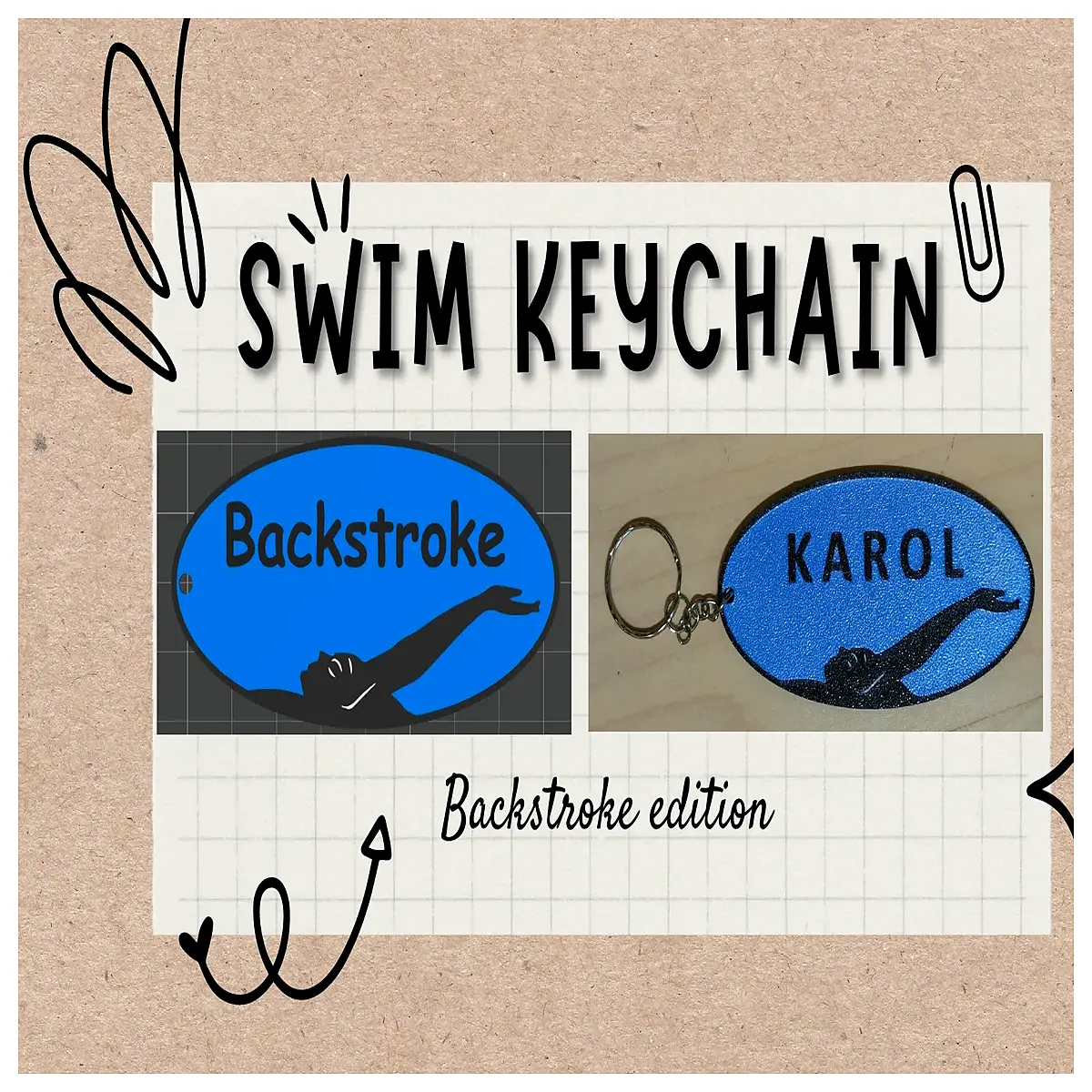 Crawl Swimming Keychain Pool Training Accessory Swimming Instruction Tool Crawl Practice Snorkeling Training Swim Gear Accessory