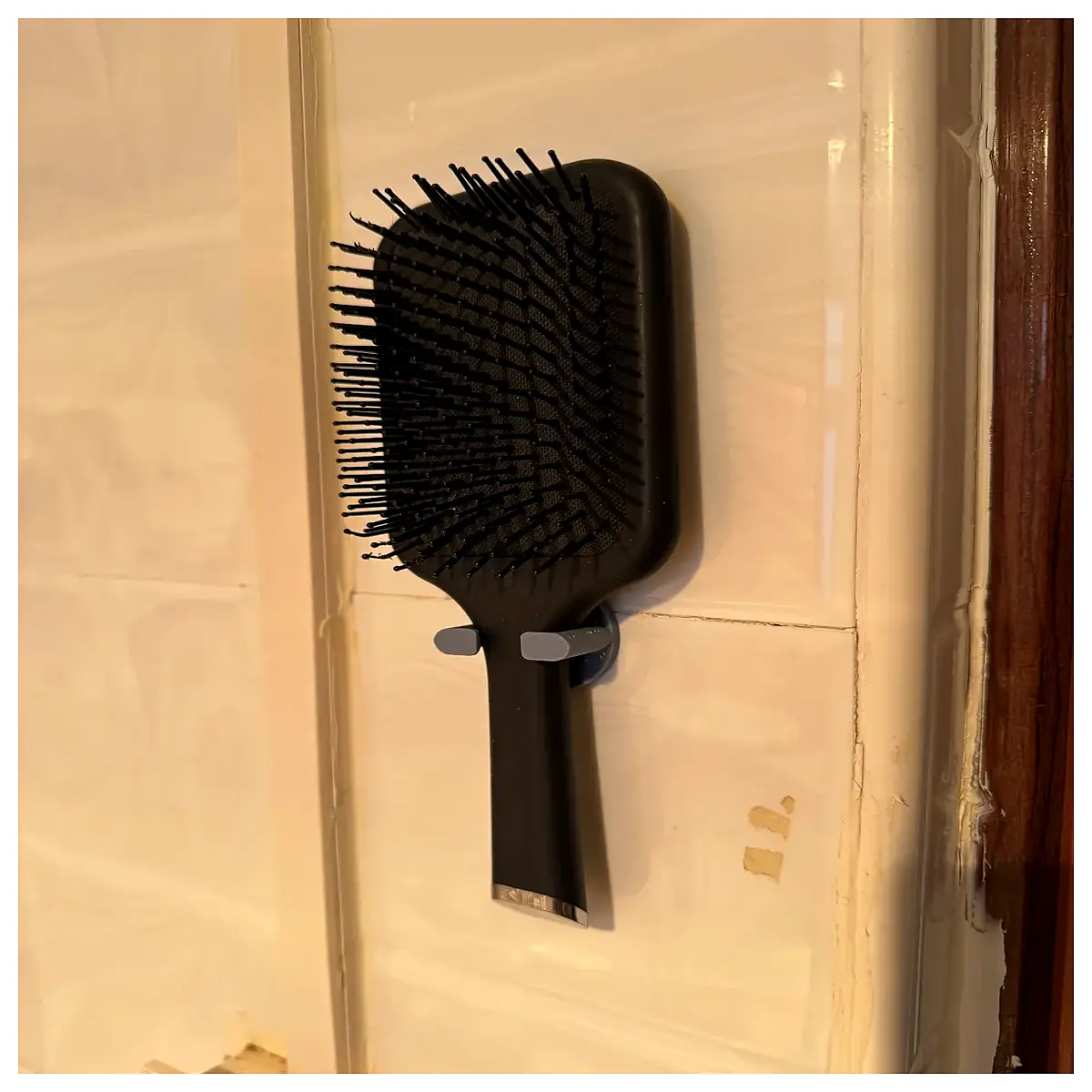 wall mounted hair brush holder organizer rack for bathroom vanity storage