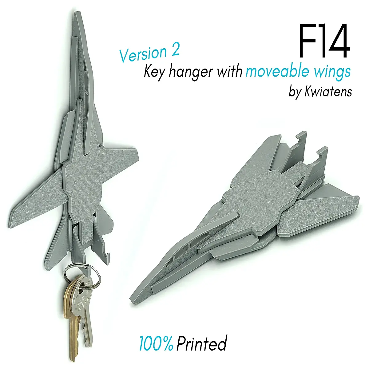 F14 Keychains V2 Moving Mechanical Wings Model Toy Collectible Anime Accessory