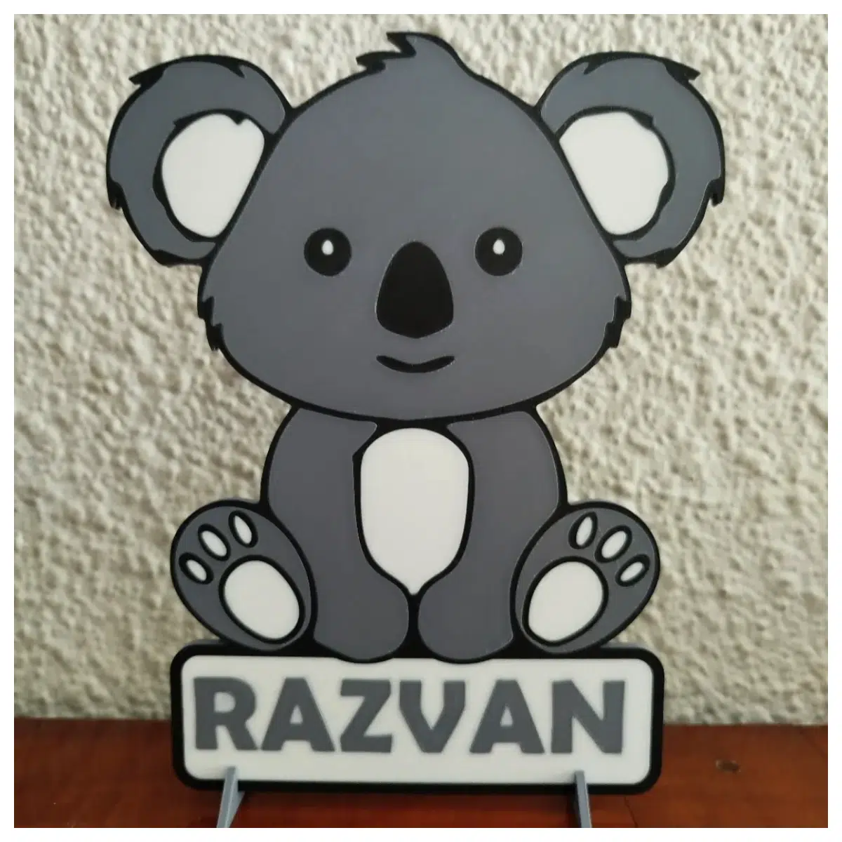custom koala name plaque with bracket editable wooden animal sign for nursery decor personalized baby gift