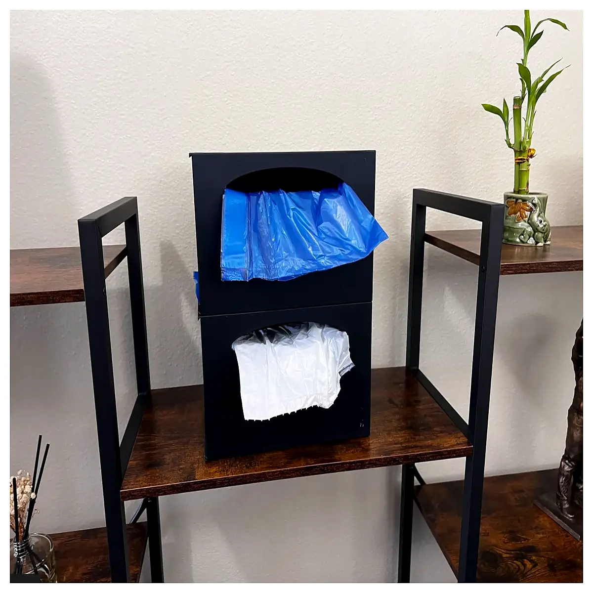 stackable trash can liner dispenser roll holder for kitchen waste bin organizer