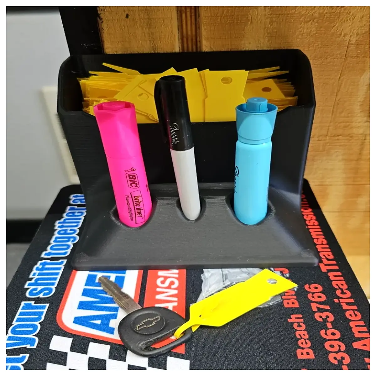 desktop key organizer box with label holder for home office entryway storage