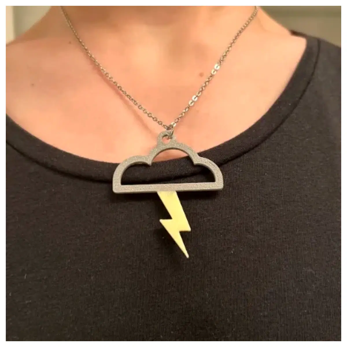 Thunder Chain Necklace Women s Fashion Pendant Silver Jewelry Lightning Accessory Girlfriend Best Friend Trendy Necklace