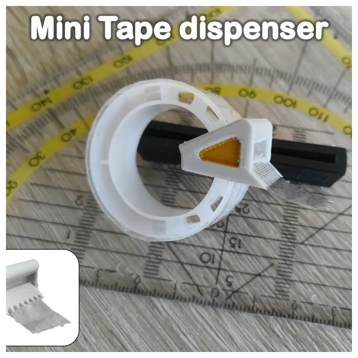 Mini Portable Tape Dispenser Automatic Rewinder Desk Gadget for Crafts DIY Packaging Quick Tape Access