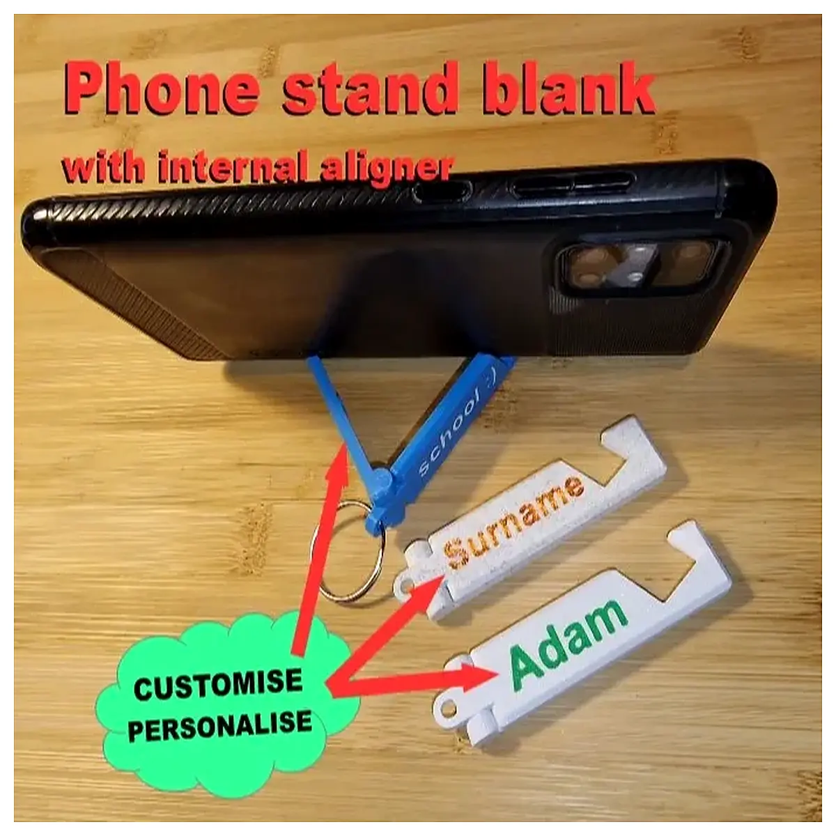 portable folding phone keychain clip holder for car dashboard travel camping hands viewing