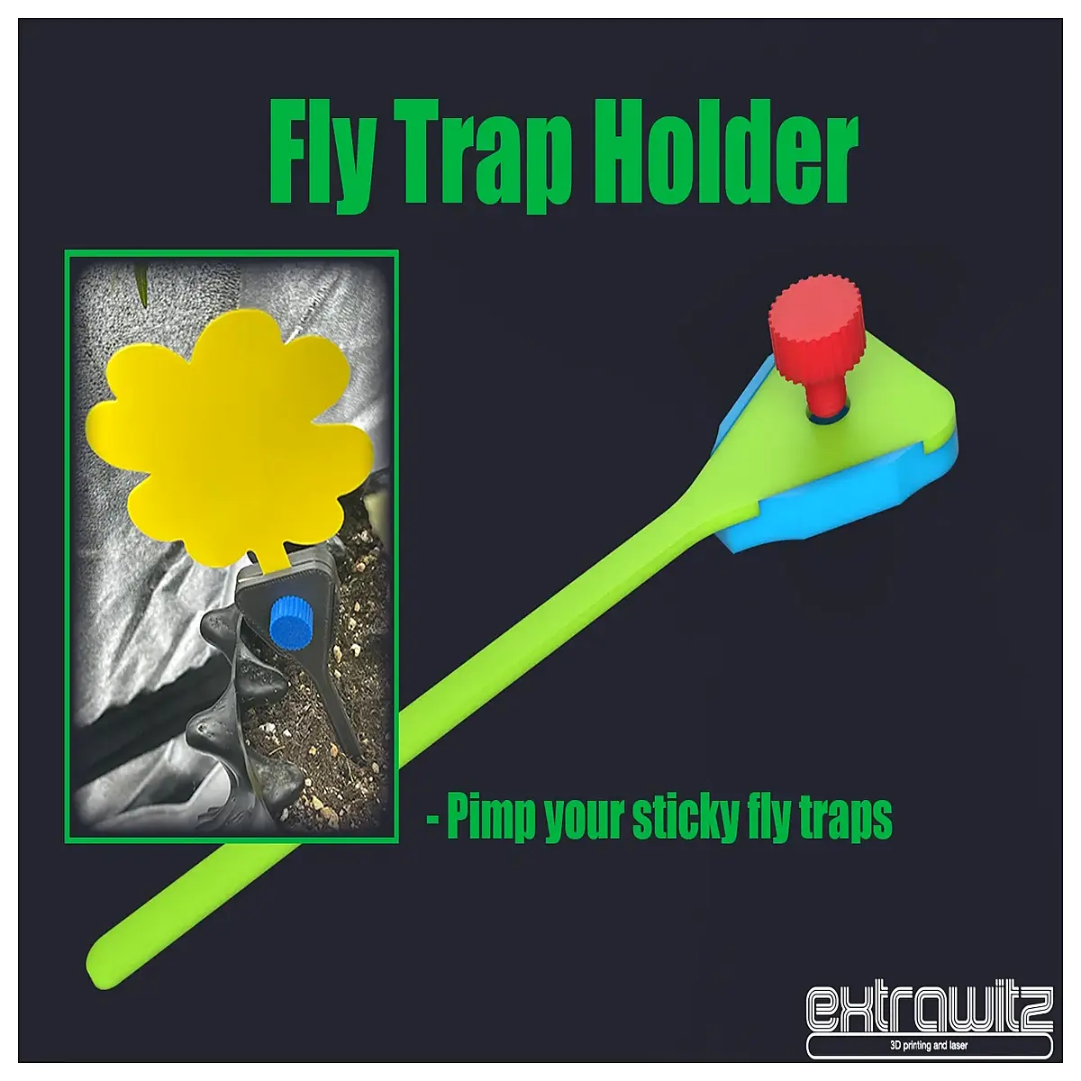 Yellow Sticky Trap Insect Catcher Trap Home Control Insect Capture Tool Sticky Paper Holder