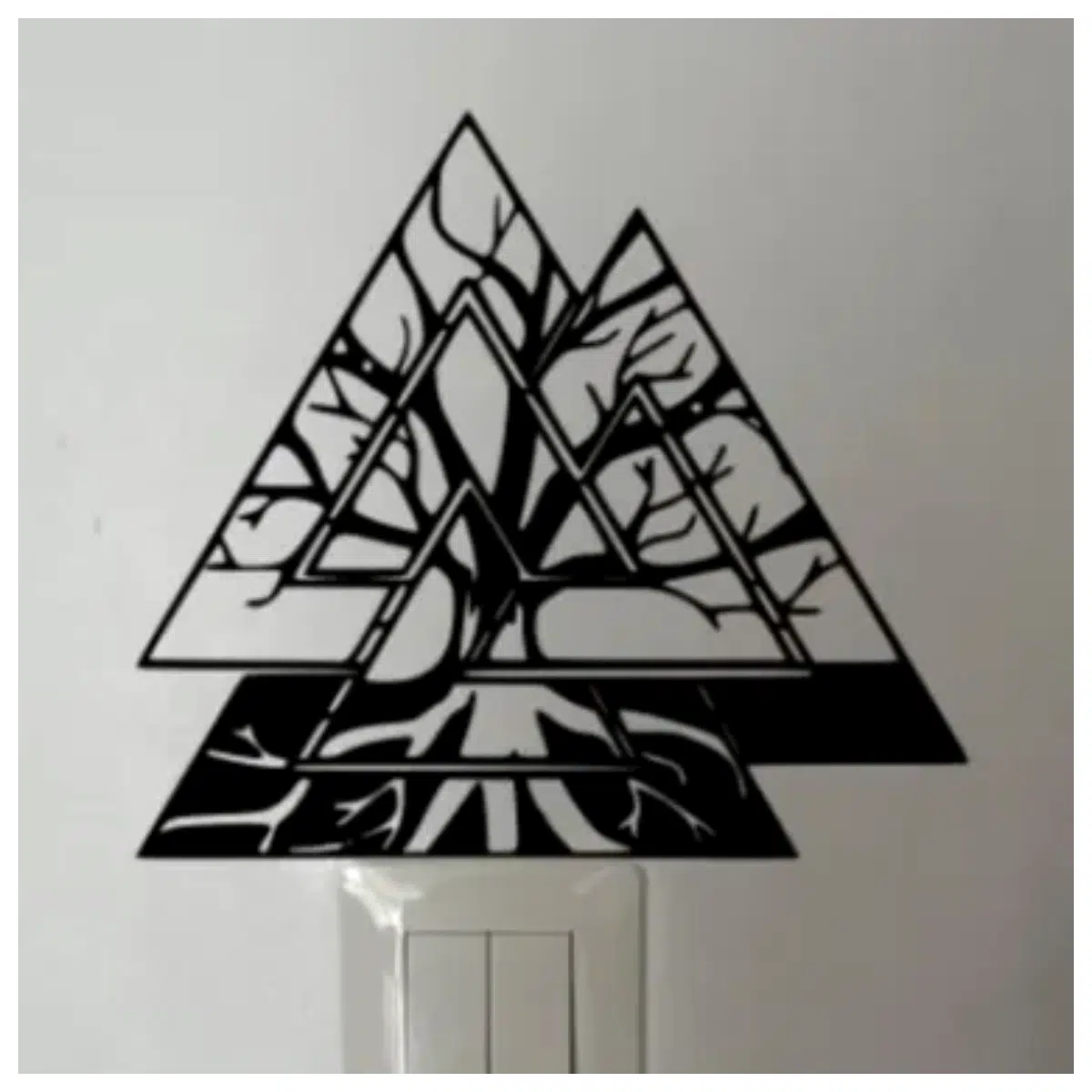 Triangle Wall Decor Tree Placement Creative Tree Ornament Indoor Wall Decor Geometric Tree Decoration Wall Art Decor