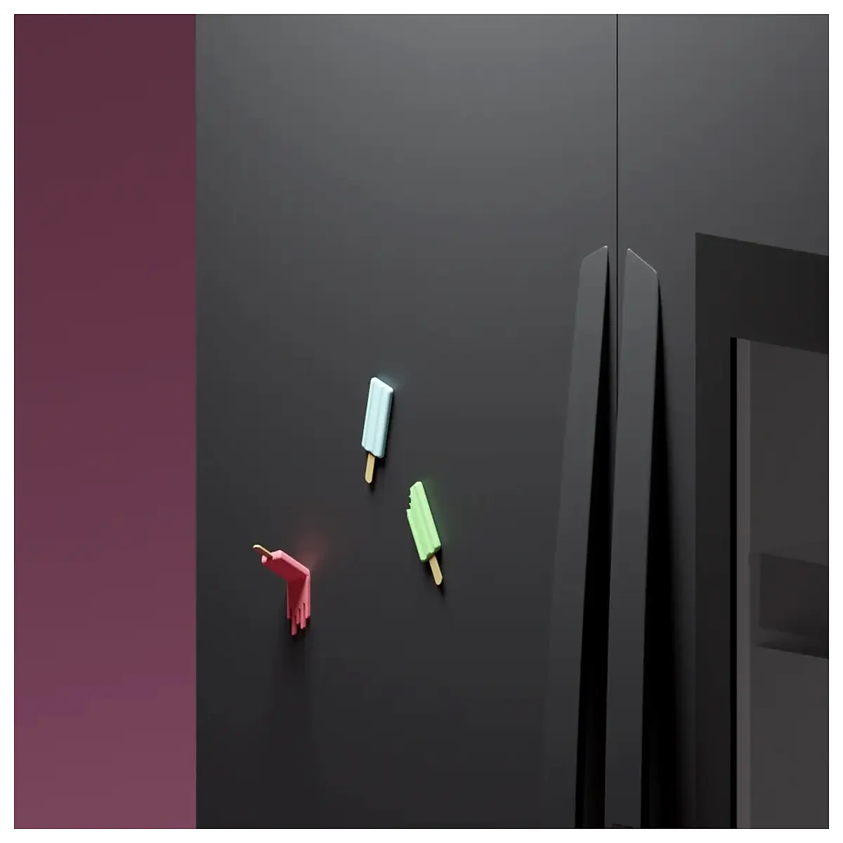Ice Stick Refrigerator Magnets Fridge Magnets Decorative Stickers Wall Decals Magnetic Decorations Ice Theme Creative Ornament