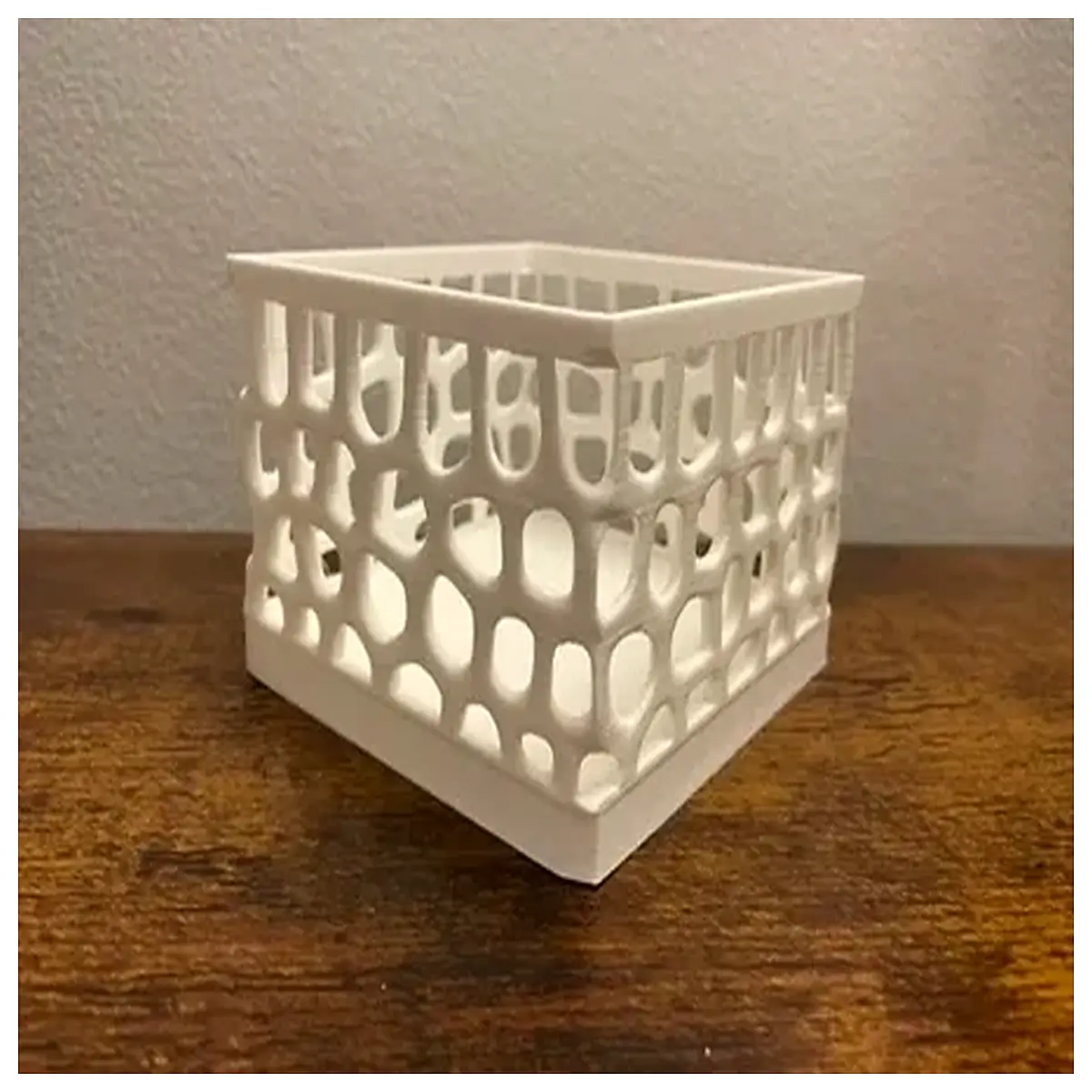 Voronoi Pattern Desktop Box Geometric Decor Creative Home Accent Multi faceted Display Desk Organizer Art Piece