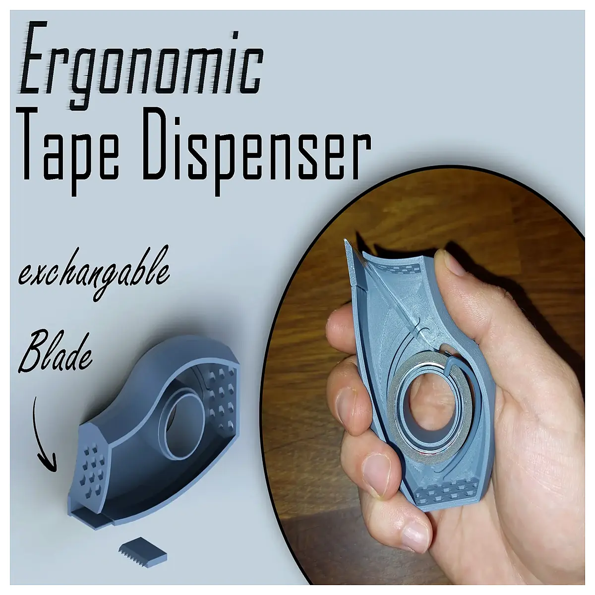 ergonomic tape dispenser duty box cutter with non slip grip for office packaging and shipping supplies