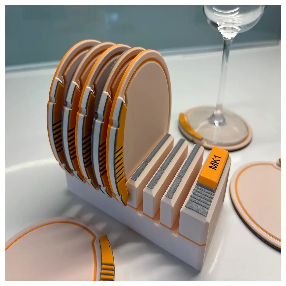 Sci Fi Coasters with Docking Stations Space Theme Desk Decor Creative Gift Miniature Display Orbital Station Model