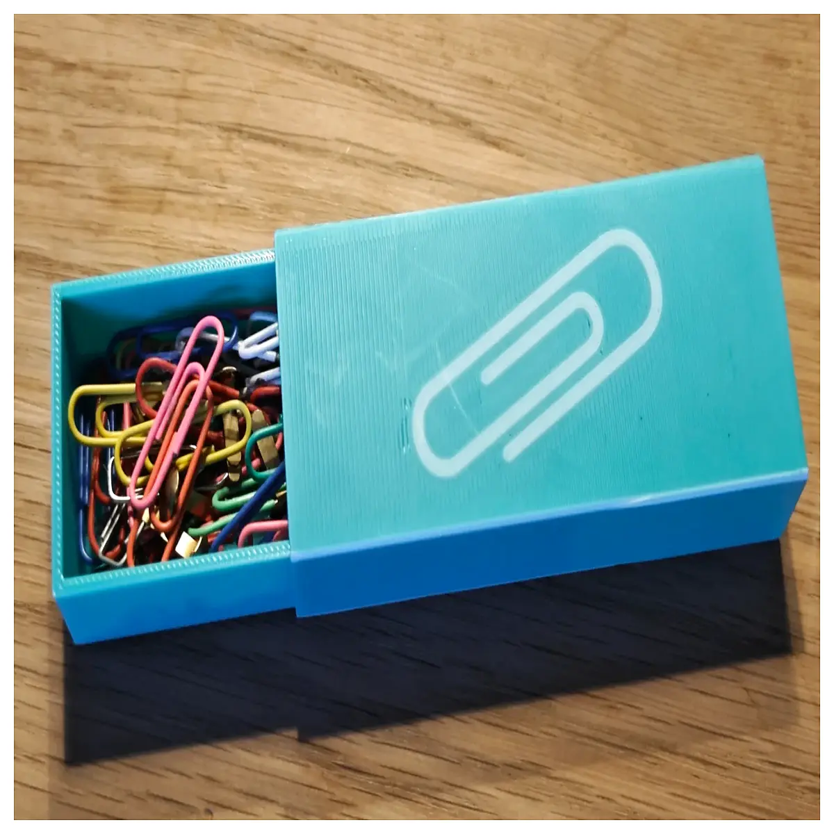 two tone paper clip box organizer desktop storage container for office supplies