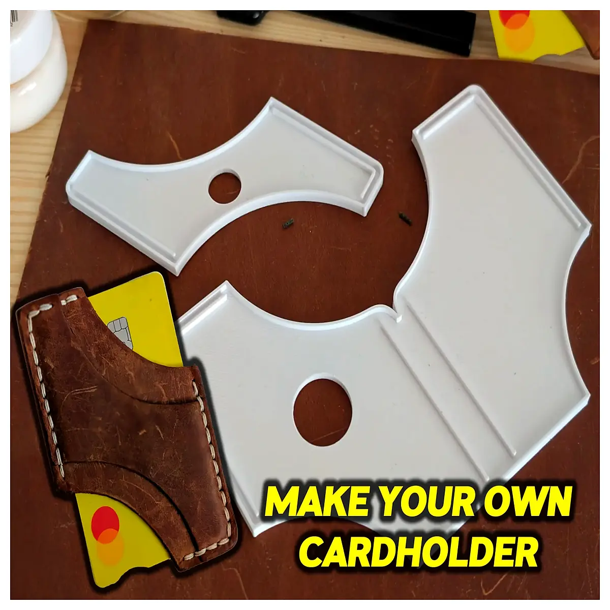 Leather Card Holder Cutting Die DIY Crafting Template Business Card Cutter Paper Crafting