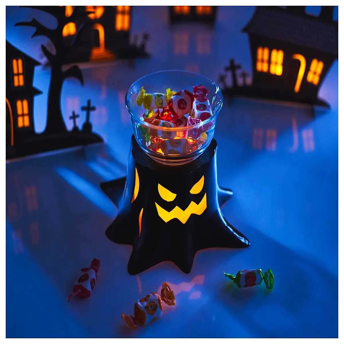 4pcs tree stump lights outdoor garden path decoration halloween spooky yard decor