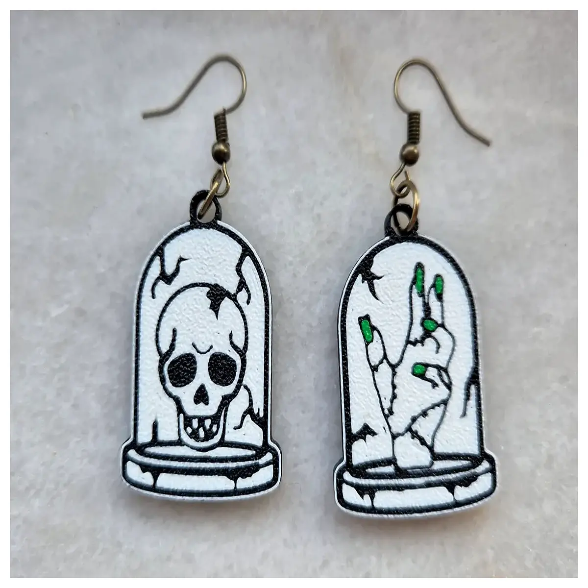 Halloween Skull Hand Earrings Festival Decoration Spooky Fashion Accessories Halloween Gift Skull Earrings