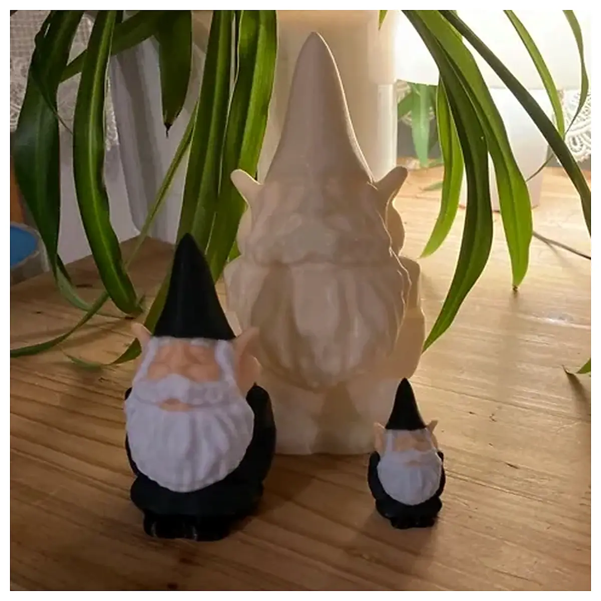 cute dwarf figurine listening to music miniature gnome statue with headphones tiny elf decor for desk whimsical fantasy character toy