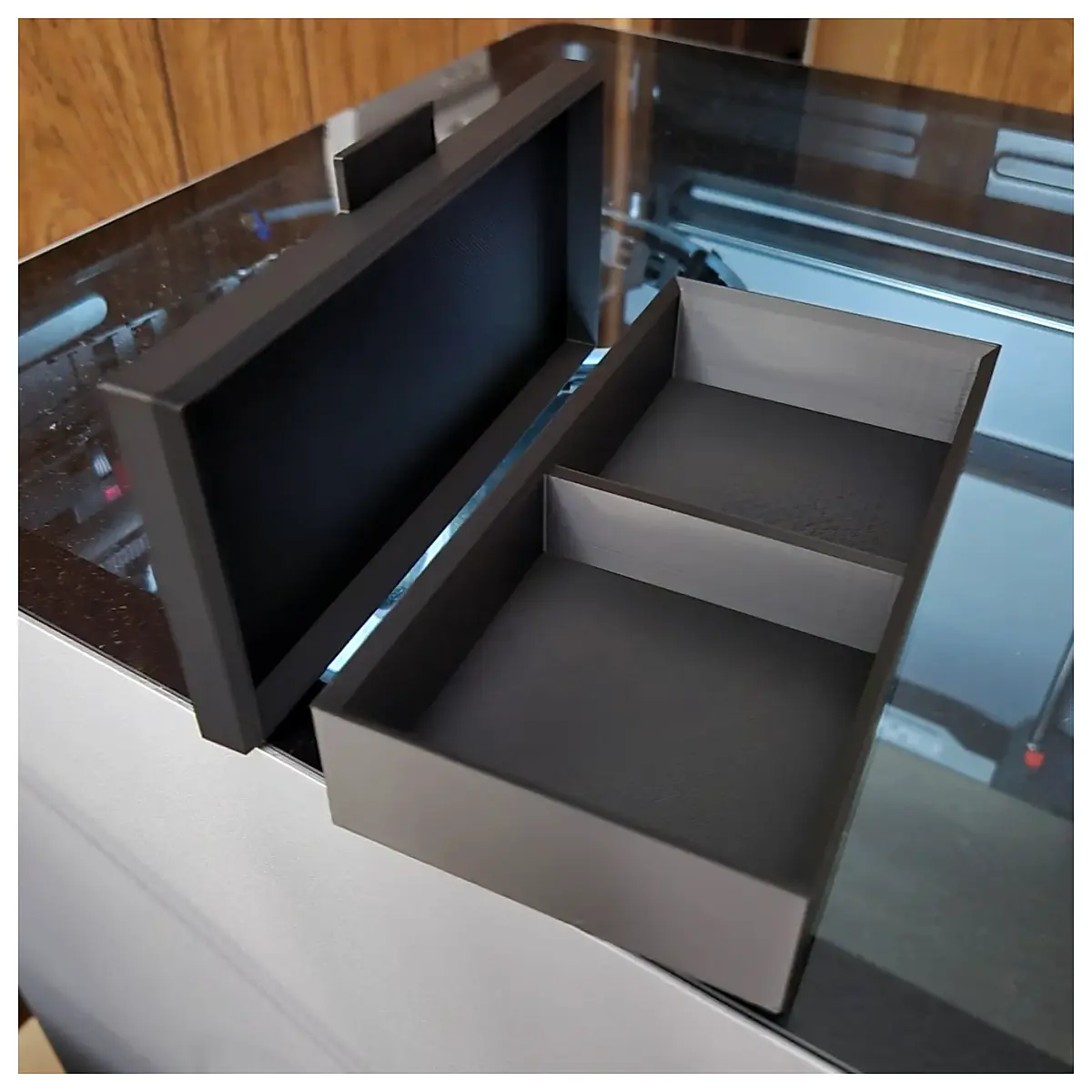 double compartment storage box with lid for crafts makeup jewelry organizing desktop