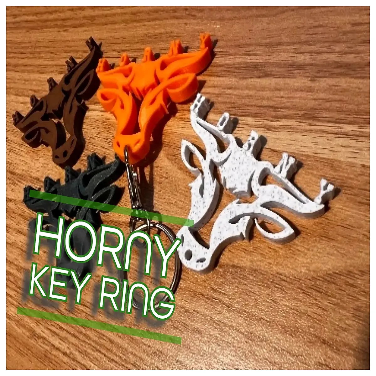 Cow Horn Charm Fun Gift Decoration Pet Accessory Animal Toy Cute Keychain Gift Box