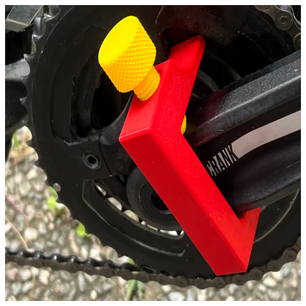 bicycle crank arm blocker tool for chainring removal installation maintenance repair