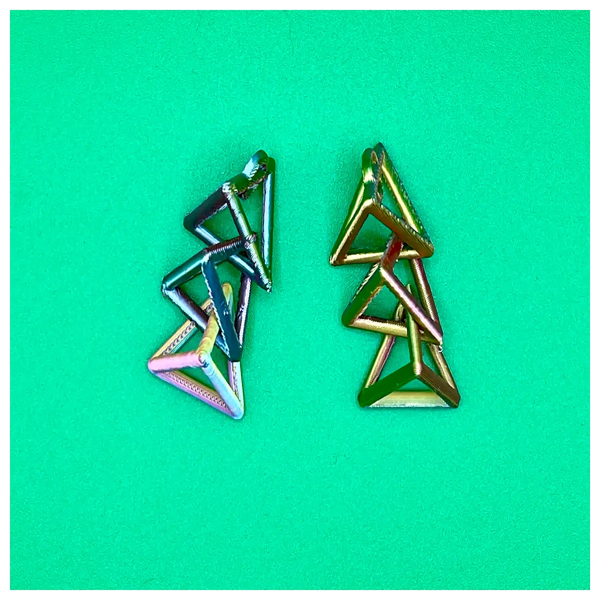 Four Sided Earrings Geometric Earring Modern Minimalist Decoration Design Fashion Trend