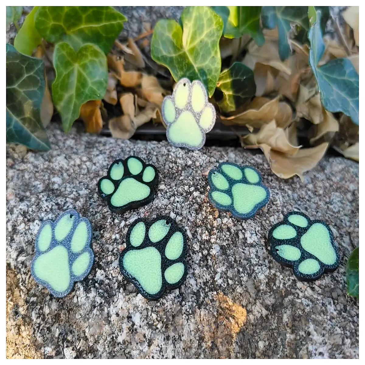 Animal Footprint Keychain Realistic Animal Track Memorial Pet Gift Collection Decoration Cute Animal Figure Keychain Accessory