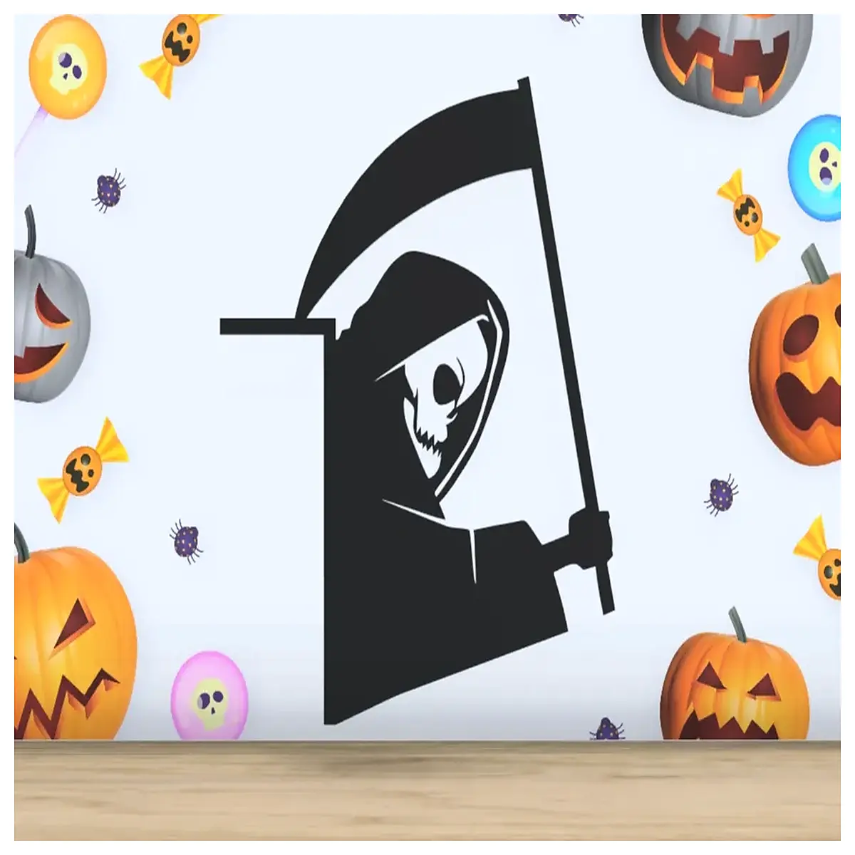 scary halloween door corner guards spooky skeleton prop decorations for front porch haunted house entrance accents festive party decor supplies