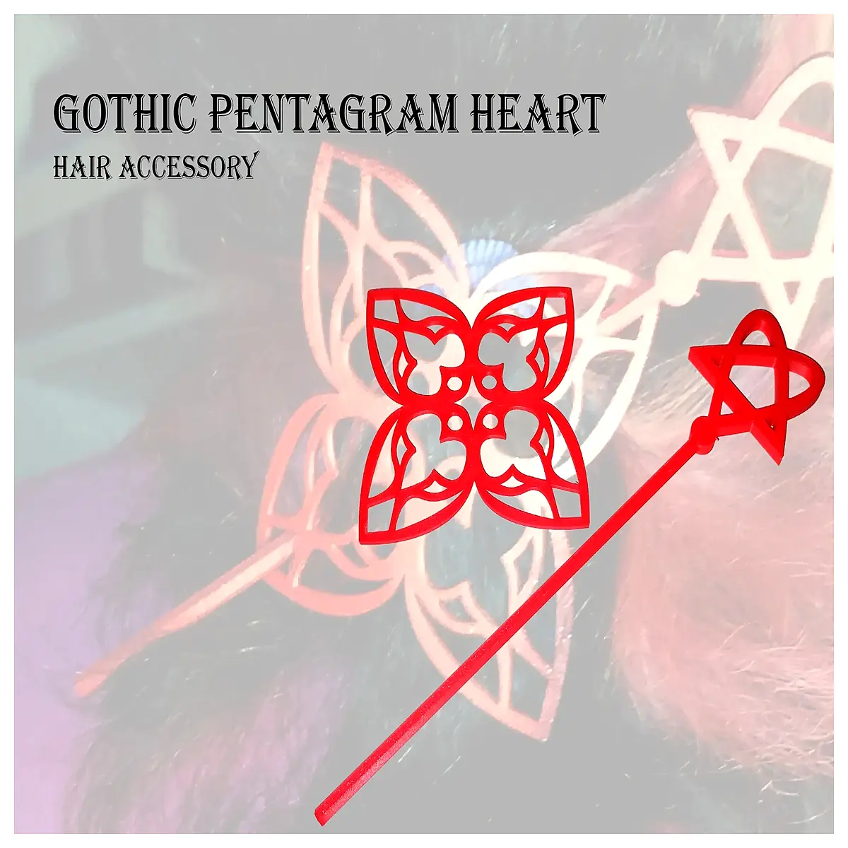 Gothic Five Pointed Hair Clip Purple Hair Accessories Sweet Girl Hairpins Elegant Style Graduation Ceremony Decoration
