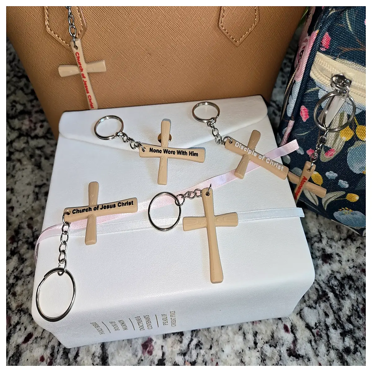 stainless steel cross keychain for men women religious faith gift christian jewelry accessory bag charm
