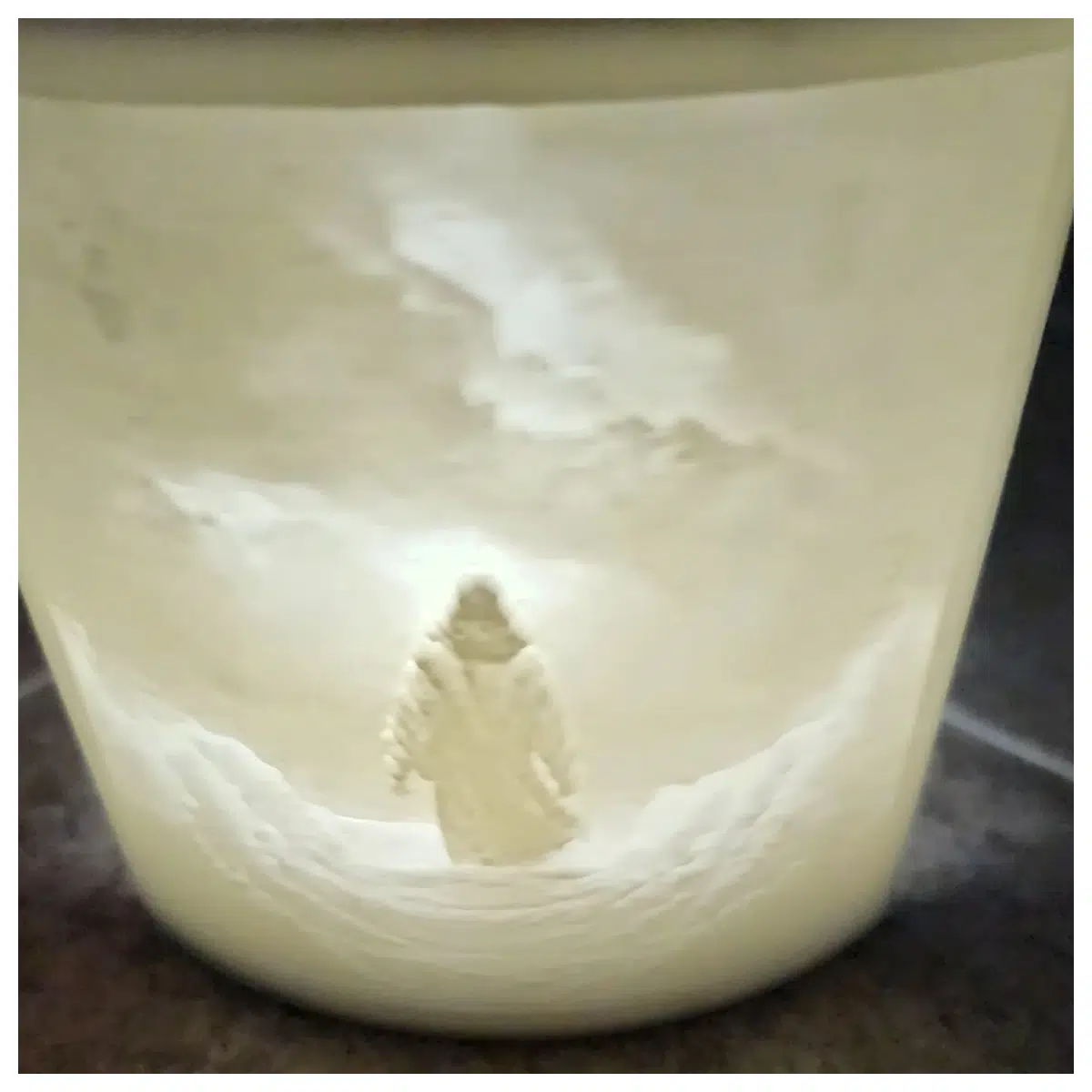 Translucent Jesus Relief Sculpture Walking on Water Religious Art Figurine Biblical Scene Decorative Sculpture Art Collectible
