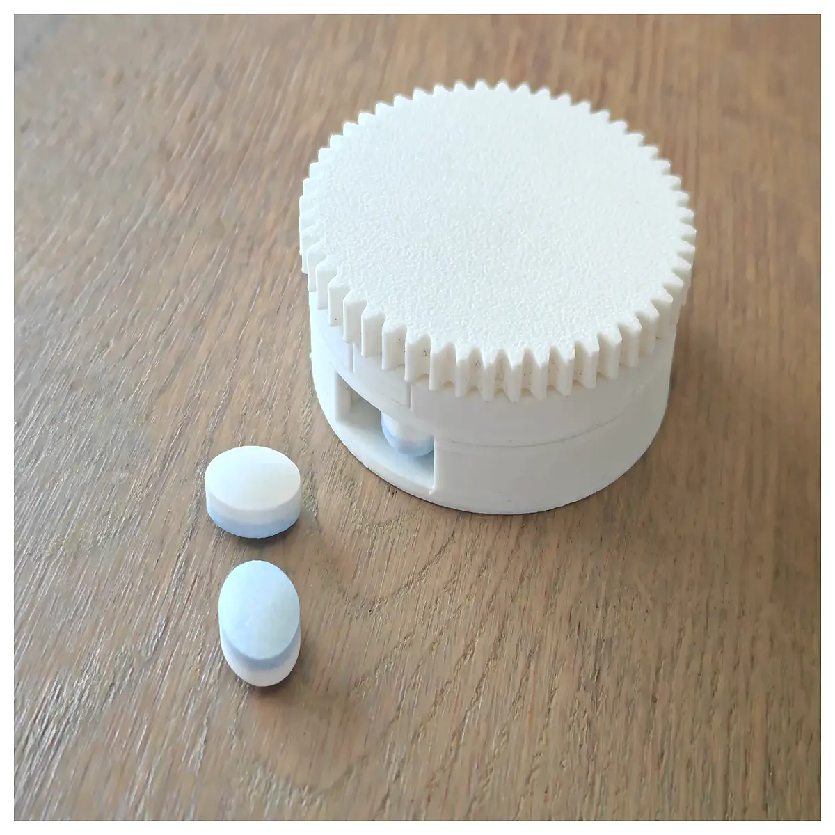 rotating dispenser wall mount automatic pill organizer with timer chewable mints holder for office desk portable candy box with flip lid