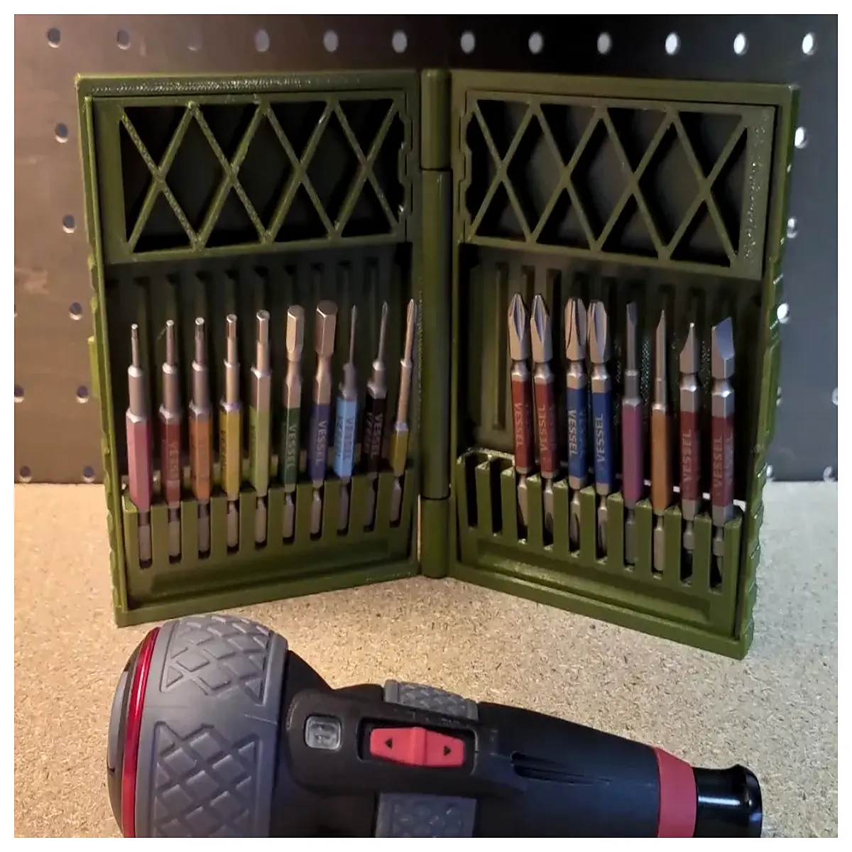 Hexagonal Axis Drill Box 635mm Side Drill Storage Drill Accessories Drill Tool Box