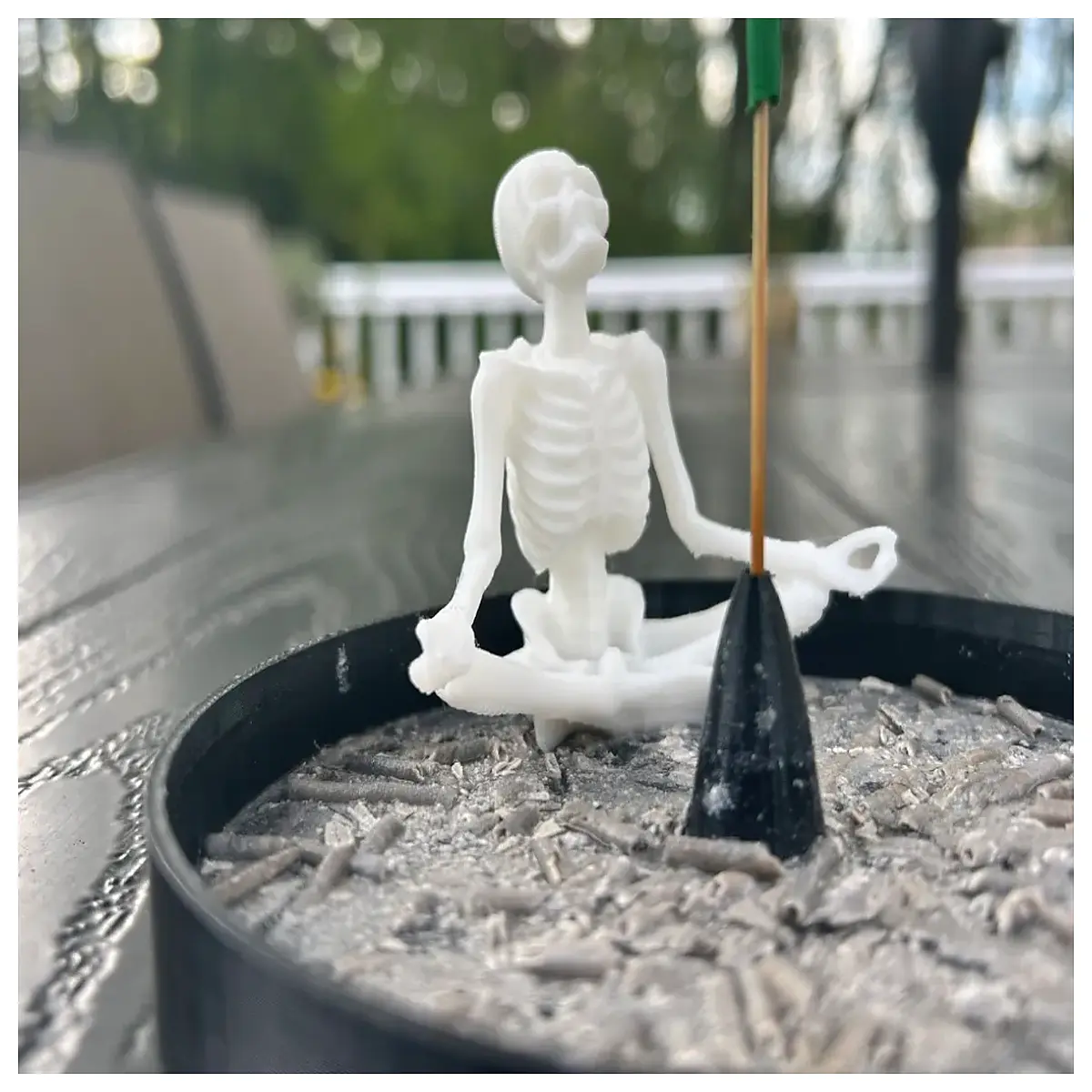 skull incense burner meditation yoga zen altar home decor spiritual healing crystal grid holder