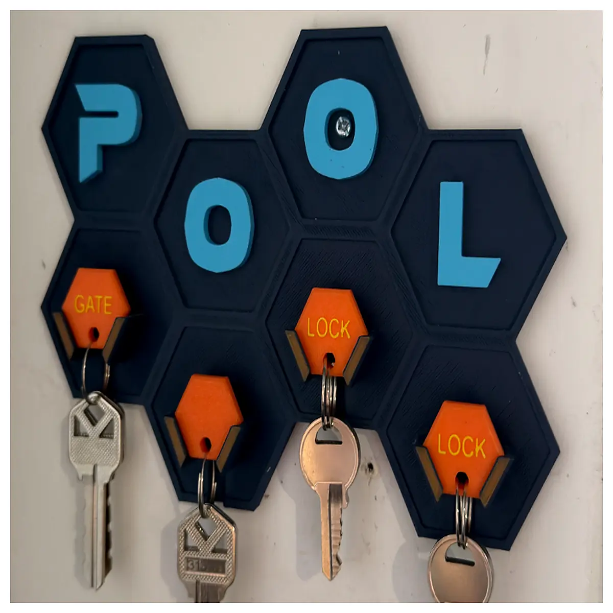 Pool Hexagonal Key Hook Poolside Storage Hex Key Holder Outdoor Pool Accessories Swimside Key Rack