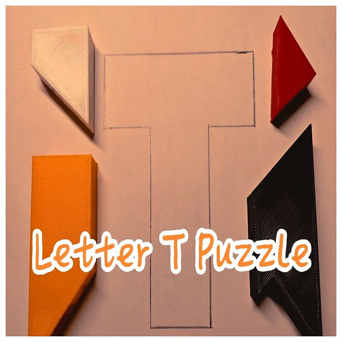 Letter T Puzzle Educational Toy Kids Brain Teaser Shape Sorting Learning Game Early Childhood Development