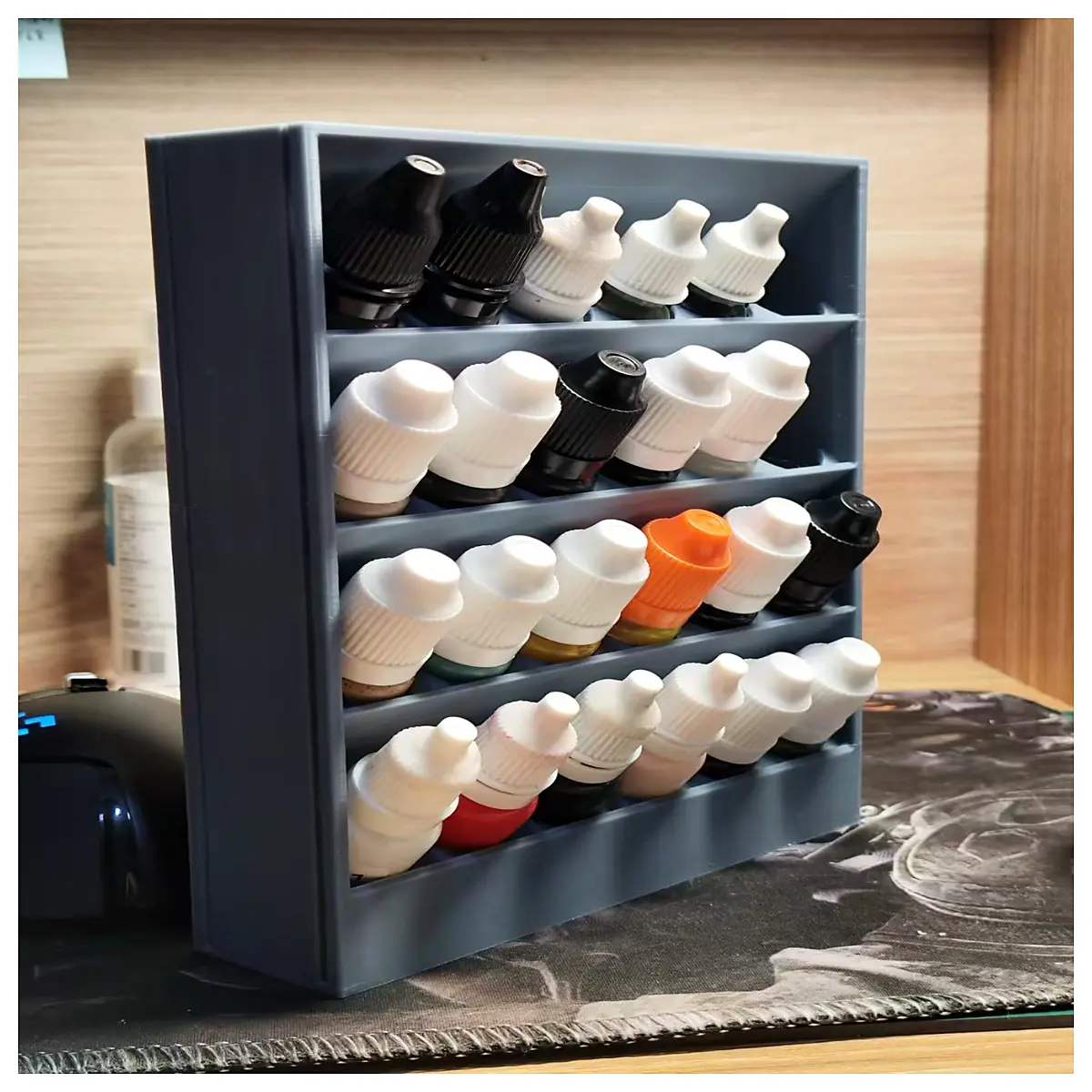 desktop paint organizer box for acrylic enamel kits storage with compartments