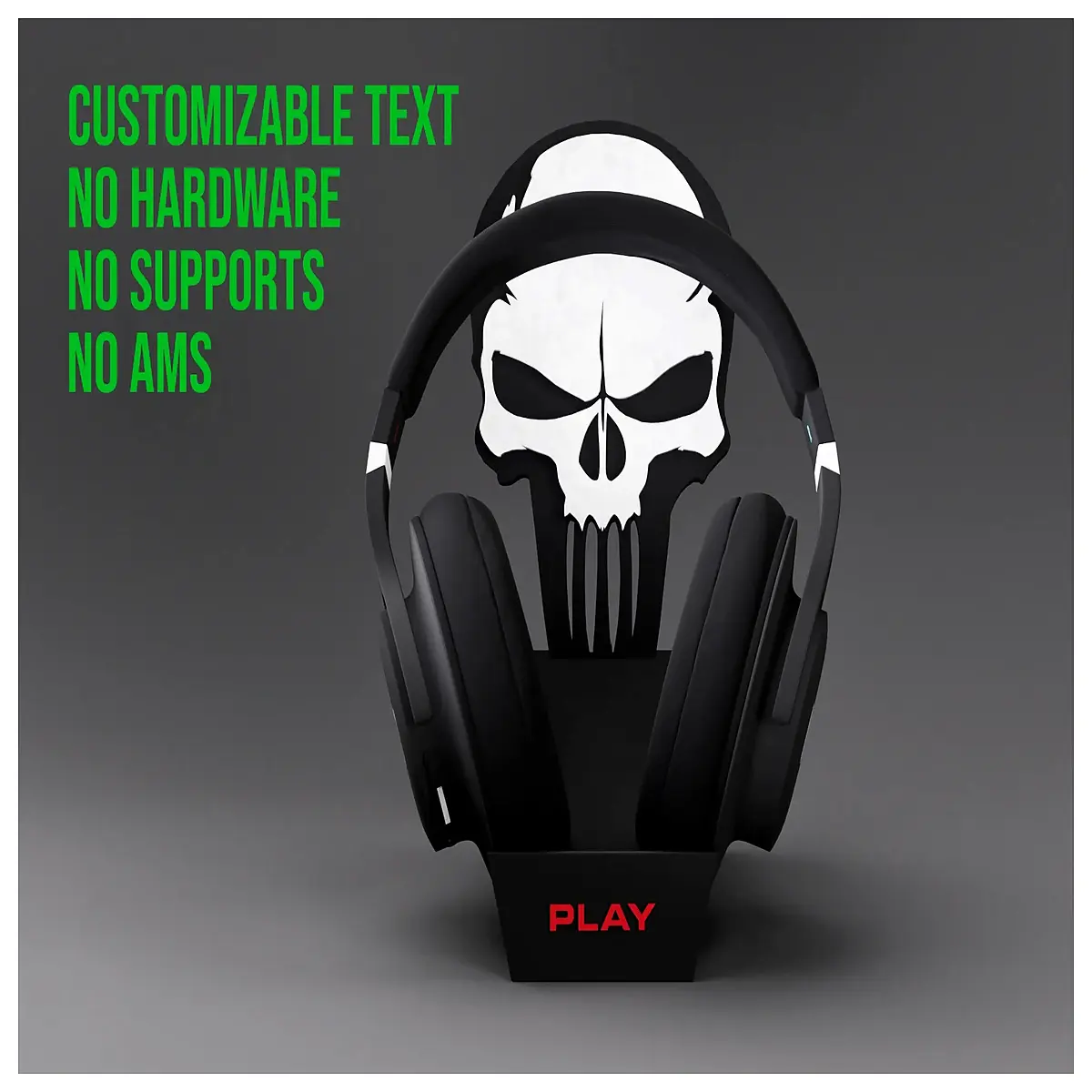 skull headphone holder for gaming desk rgb skull base mount organizer