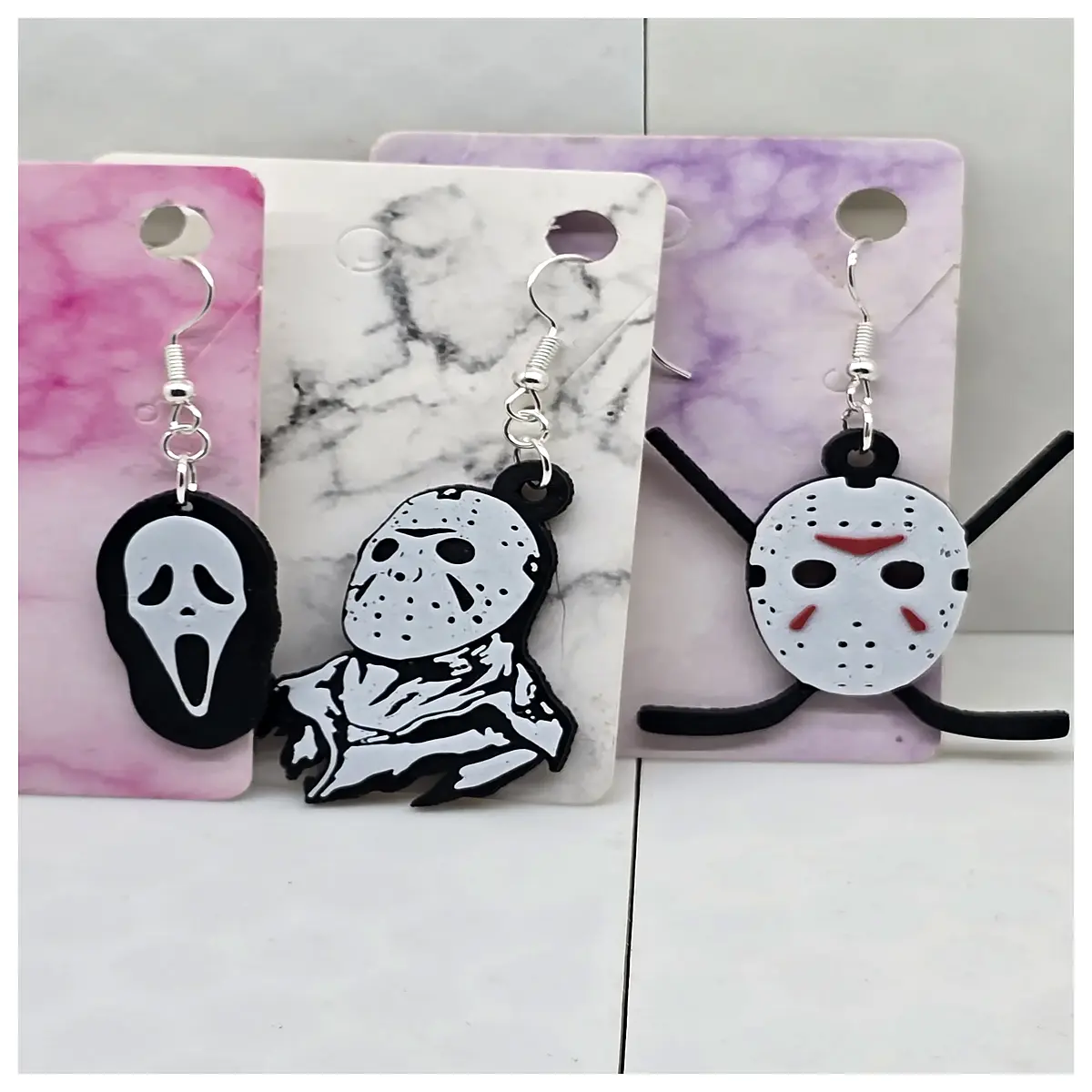 Jason Voorhees Mask Earring Women s Horror Movie Cosplay Prop Decoration Jewelry Accessory Trendy Party Gift