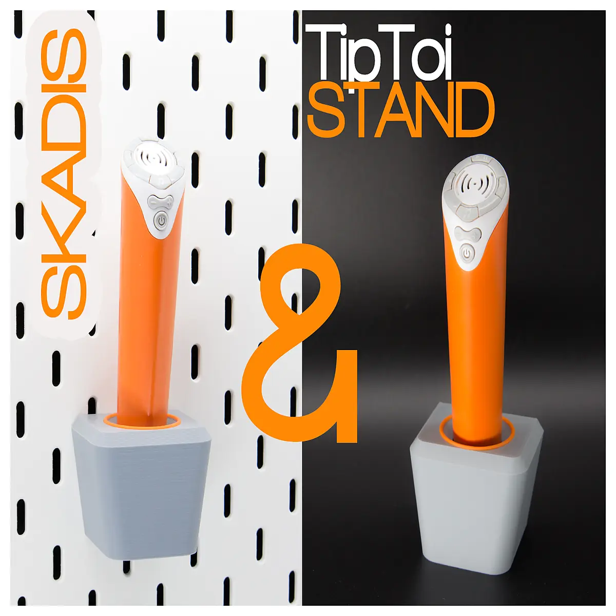 tiptoi pen holder compatible with skadis pegboard hook organizer for kids learning toys audio book reader accessories