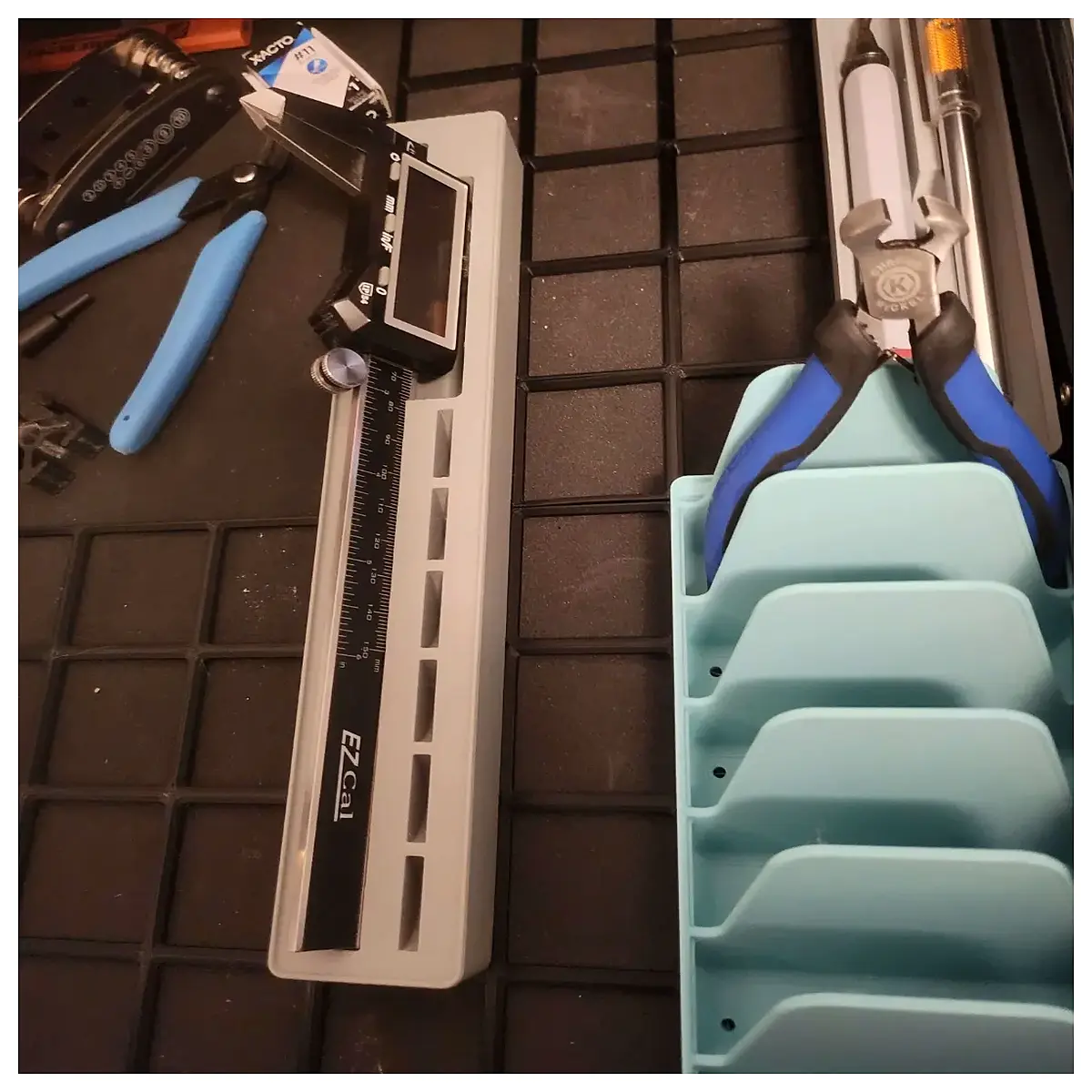 gridfinity caliper organizer insert modular storage bin digital gauge holder toolbox parts